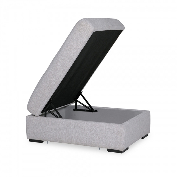 Brigitte Storage Ottoman, Light Grey Chenille