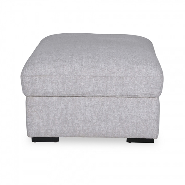 Brigitte Storage Ottoman, Light Grey Chenille