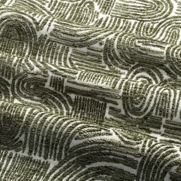 Britta Armchair, Bauhaus Wave Olive Green & Walnut