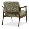 Britta Armchair, Bauhaus Wave Olive Green & Walnut