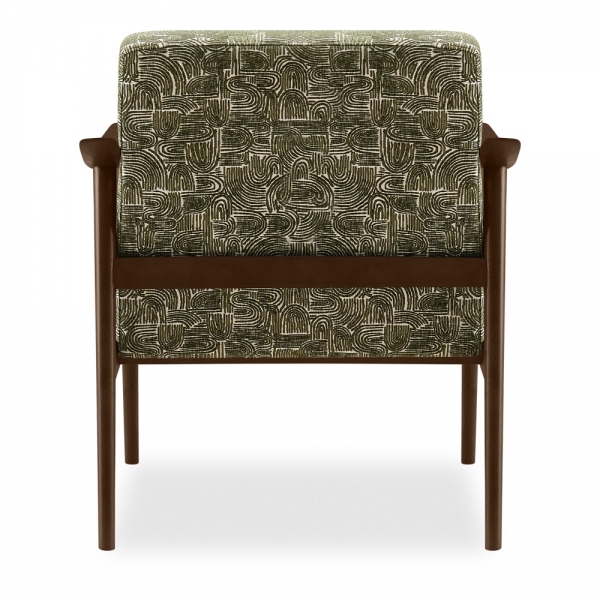Britta Armchair, Bauhaus Wave Olive Green & Walnut