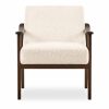 Britta Armchair, Ivory White Teddy Boucle & Walnut