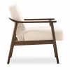 Britta Armchair, Ivory White Teddy Boucle & Walnut