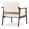 Britta Armchair, Ivory White Teddy Boucle & Walnut