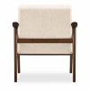 Britta Armchair, Ivory White Teddy Boucle & Walnut