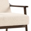 Britta Armchair, Ivory White Teddy Boucle & Walnut
