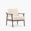 Britta Armchair, Ivory White Teddy Boucle & Walnut