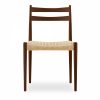 Caleb 6 Chairs Dining Set, Natural Weave & Walnut