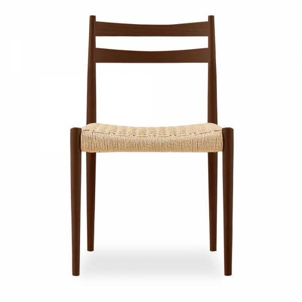 Caleb 6 Chairs Dining Set, Natural Weave & Walnut