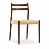 Caleb 6 Chairs Dining Set, Natural Weave & Walnut