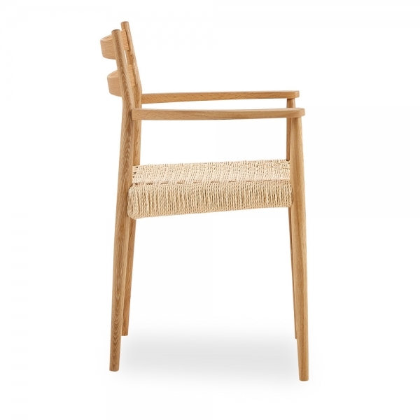 Caleb Wooden Carver Dining Chair, Natural Weave & Oak
