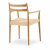Caleb Wooden Carver Dining Chair, Natural Weave & Oak