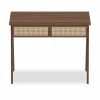 Campbell Large Office Desk, Walnut Effect & Cane