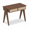 Campbell Office Desk, Walnut Effect & Cane