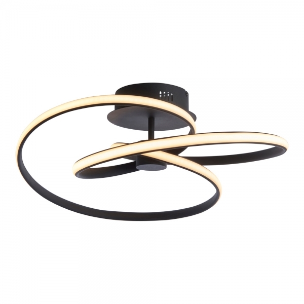 Cara Flush Ceiling Light, Black