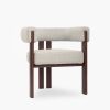 Cassius Carver Dining Chair, Speckled Stone Sustainable Boucle