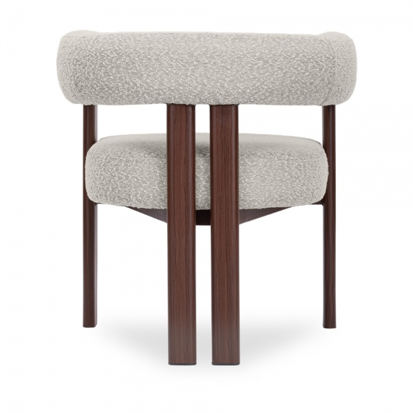 Cassius Carver Dining Chair, Speckled Stone Sustainable Boucle