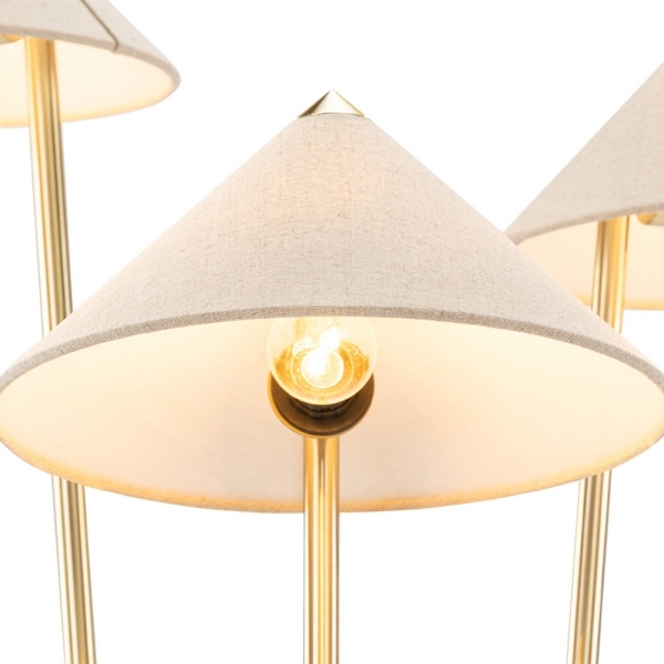 Chilton Floor Lamp, Cream & Brass