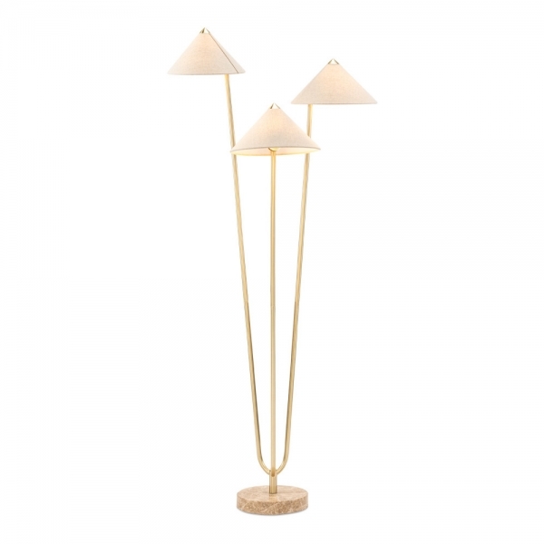 Chilton Floor Lamp, Cream & Brass