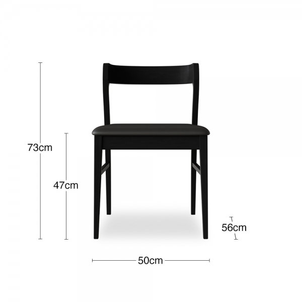 Chiswick Wooden Dining Chair, Black