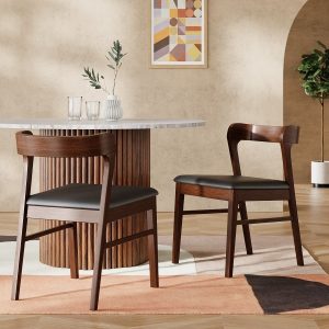 Chiswick Wooden Dining Chair, Black & Walnut