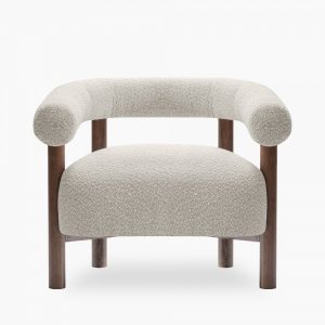 Cielo Armchair, Speckled Stone Sustainable Boucle