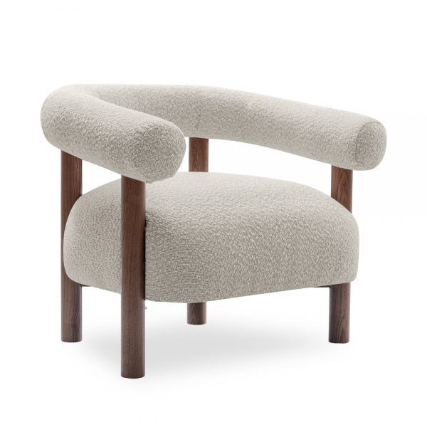 Cielo Armchair, Speckled Stone Sustainable Boucle