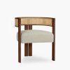 Clifton Carver Dining Chair, Speckled Stone Sustainable Boucle