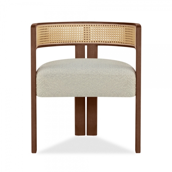 Clifton Carver Dining Chair, Speckled Stone Sustainable Boucle