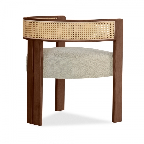 Clifton Carver Dining Chair, Speckled Stone Sustainable Boucle