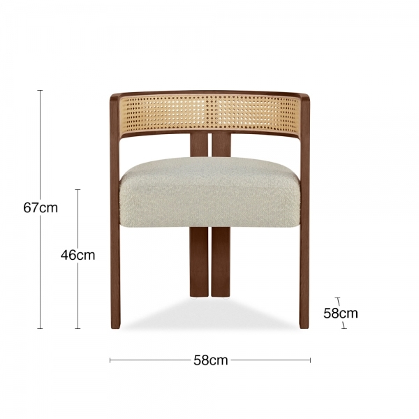 Clifton Carver Dining Chair, Speckled Stone Sustainable Boucle