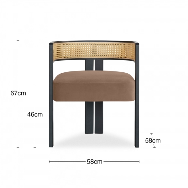 Clifton Carver Dining Chair, Taupe Sustainable Velvet