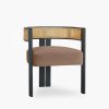 Clifton Carver Dining Chair, Taupe Sustainable Velvet
