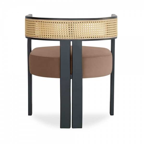 Clifton Carver Dining Chair, Taupe Sustainable Velvet