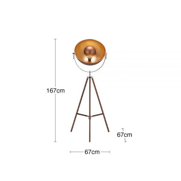 Denver Metal Floor Lamp, Copper