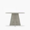 Devan 4 Seat Round Dining Table, Grey Concrete Effect