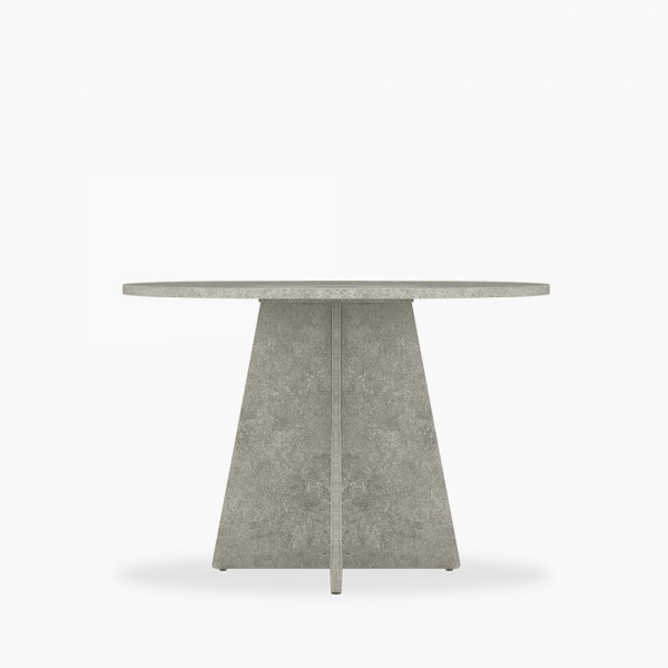 Devan 4 Seat Round Dining Table, Grey Concrete Effect