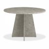 Devan 4 Seat Round Dining Table, Grey Concrete Effect
