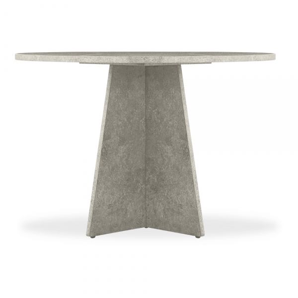 Devan 4 Seat Round Dining Table, Grey Concrete Effect