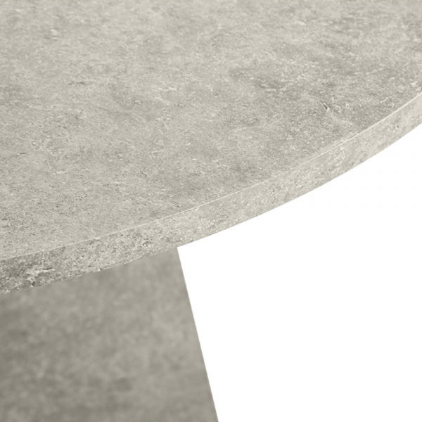 Devan 4 Seat Round Dining Table, Grey Concrete Effect