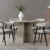 Devan 4 Seat Round Dining Table, Grey Concrete Effect