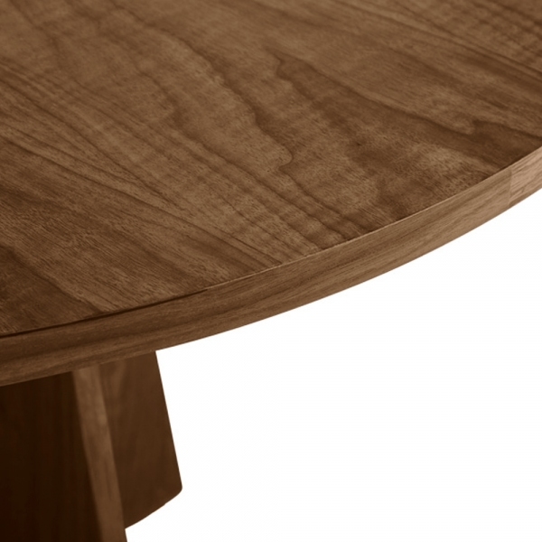 Devan 4 Seat Round Dining Table, Walnut