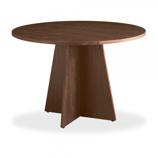 Devan 4 Seat Round Dining Table, Walnut