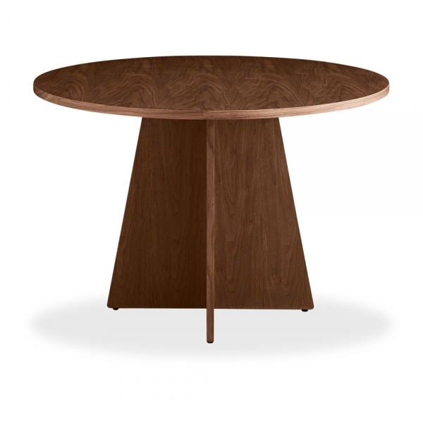 Devan 4 Seat Round Dining Table, Walnut