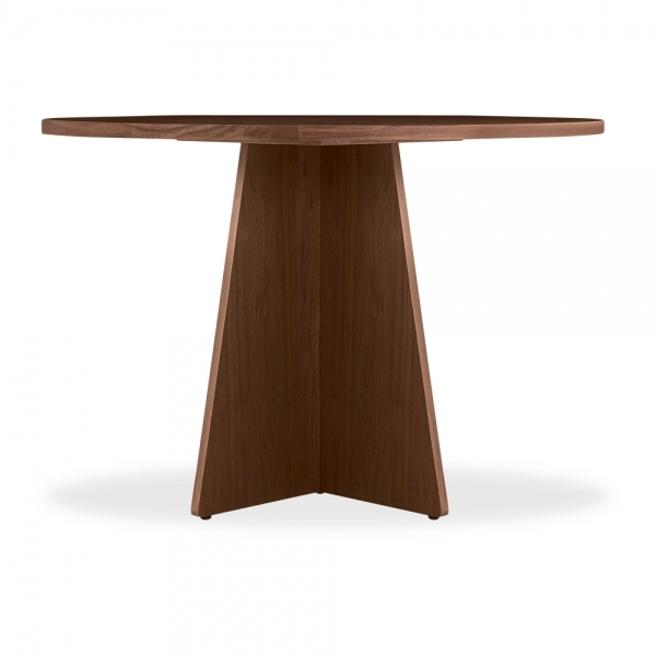 Devan 4 Seat Round Dining Table, Walnut