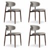 Devan & Halston 4 Chair Dining Set, Walnut & Speckled Stone Sustainable Boucle