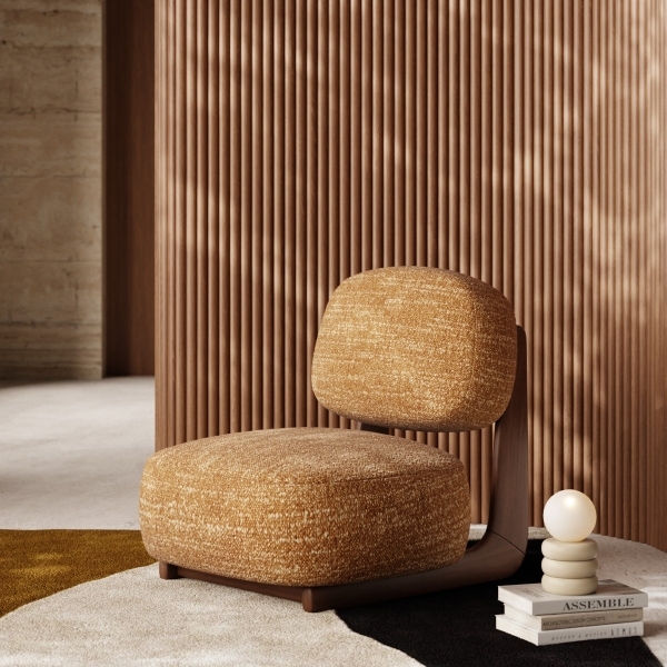 Didsbury Accent Chair, Speckled Honey Sustainable Boucle