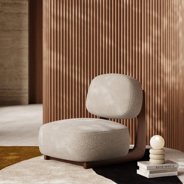 Didsbury Accent Chair, Speckled Stone Sustainable Boucle