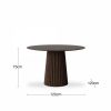 Eliza 4 Seat Round Dining Table, Walnut
