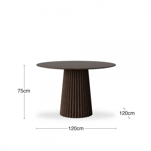 Eliza 4 Seat Round Dining Table, Walnut